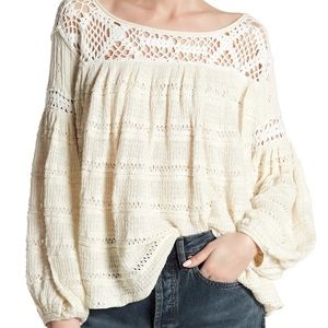 NWT- Free people someday, knit sweater, and Ivory extra small